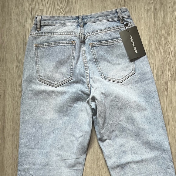 PLT Light Blue Wash Ripped Split Hem Straight Leg Jeans - Picture 3 of 4